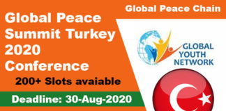 Global Peace Summit Turkey 2020 Conference (Fully Funded)