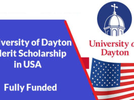 University of Dayton Merit Scholarship 2022-23 in USA Funded