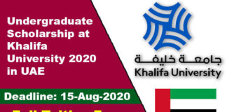 Undergraduate Scholarship at Khalifa University 2020 in UAE