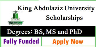  King Abdulaziz University Scholarships 2022 in Saudi Arabia