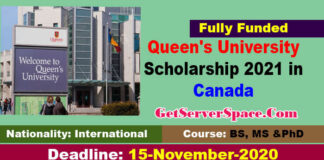 Queen's University Scholarship 2021 in Canada For International Students [Fully Funded]