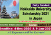 Hokkaido University Scholarship 2021 in Japan For International Students [Fully Funded]