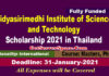 Vidyasirimedhi Institute of Science and Technology (VISTEC) Scholarship 2021 in Thailand