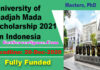 University of Gadjah Mada International Scholarship 2021 in Indonesia[Fully Funded]