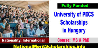 University of PECS Hungarian Scholarships 2023-24 in Hungary [Fully Funded]