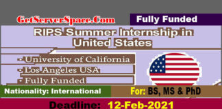 RIPS Summer Internship in United States 2021[Fully Funded]