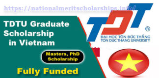 TDTU International Graduate Scholarship 2023-24 in Vietnam [Funded]