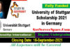 University of Stuttgart Undergraduate Scholarship 2022 in Germany