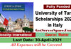 University of Turin Scholarships 2021 in Italy For International Students[Fully Funded]