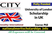 City University of London Scholarship 2022 in UK[Fully Funded]