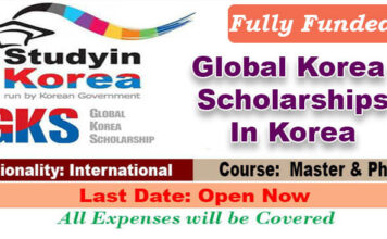 Global Korea Scholarships (GKS) 2023-24 In Korea  [Fully Funded]