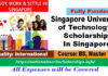 Singapore University of Technology Scholarship 2023-24 In Singapore [Fully Funded]