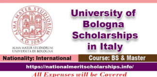 University of Bologna Scholarships 2023-24 in Italy For [Fully Funded]