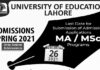 University of Education Lahore Spring Admissions 2021 in All Campuses