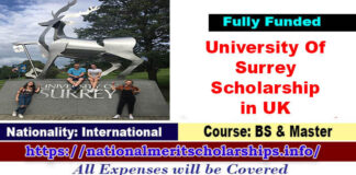 University Of Surrey Scholarship 2023-24 in UK [Fully Funded]