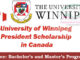 University of Winnipeg President Scholarship 2023-24 in Canada [Funded]
