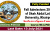 Fall Admissions 2021 of Shah Abdul Latif University Khairpur,
