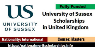 University of Sussex Scholarships 2022-23 in United Kingdom Funded