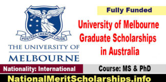 600 University of Melbourne Graduate Scholarships 2022 in Australia