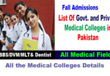 List Of Govt. and Private Medical Colleges in Pakistan