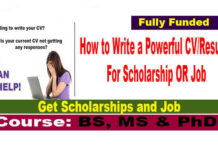 How to Write a Professional CV/Resume For Scholarship OR Job