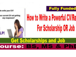 How to Write a Professional CV/Resume For Scholarship OR Job