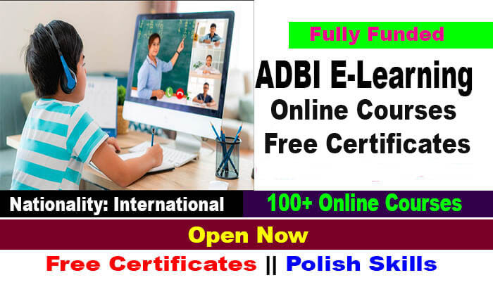 ADBI E-Learning Courses 2022 with Free Certificates