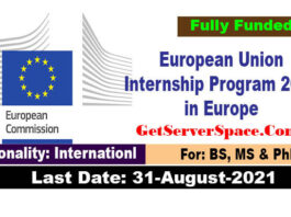European Union Internship Program 2022 in Europe [Fully Funded]