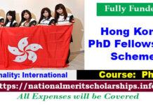 Hong Kong PhD Fellowship Scheme 2024 [Fully Funded]