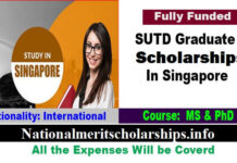 SUTD Graduate Scholarships 2022 In Singapore Fully Funded