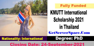 KMUTT International Research Scholarship 2021 in Thailand