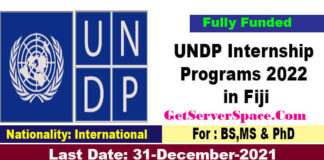 UNDP Summer Internship Programs 2021-2022 in Fiji