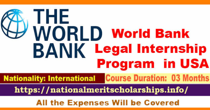 World Bank Legal Internship Program 2023 in USA