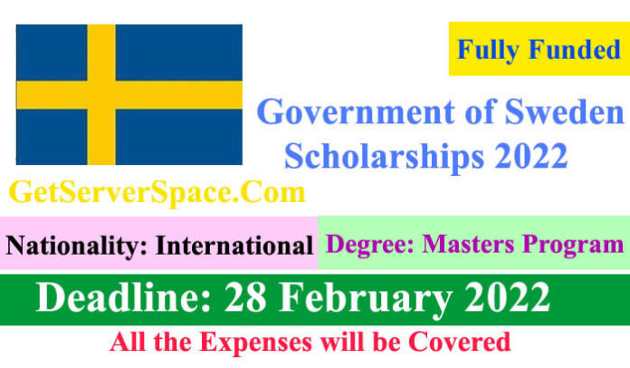 Government of Sweden Fully Funded Scholarships 2022