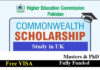 HEC Commonwealth Scholarships 2023 in UK for MS & Ph.D