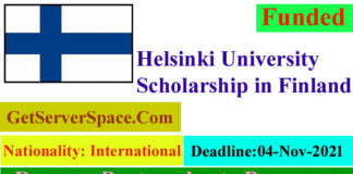 Helsinki University Funded Scholarship in Finland 2021