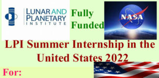 LPI Summer Fully Funded Internship in the United States 2022