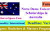 Notre Dame University Scholarships in Australia 2022