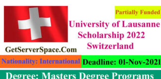 University of Lausanne Funded Scholarship 2022 Switzerland