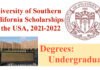 University of Southern California Scholarships in the USA, 2021-2022