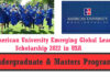 American University Emerging Global Leader Scholarship 2022 in the USA
