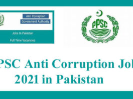 PPSC Anti Corruption Jobs 2021 in Pakistan