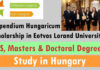 Stipendium Hungaricum Scholarship at Eotvos Lorand University 2022