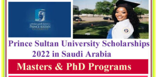 Prince Sultan University Fully Funded Scholarships 2022 in Saudi Arabia