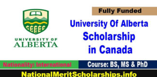 University Of Alberta Scholarship 2022-23 in Canada Fully Funded