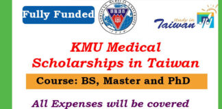 KMU Medical Scholarships 2023-24 in Taiwan [Fully Funded]