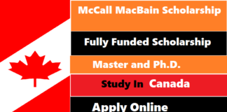 McCall MacBain Scholarship in Canada 2023|Fully Funded