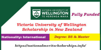 Victoria University of Wellington Scholarship 2023-24 in New Zealand