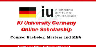 IU University Germany Online Scholarship 2023-24 in Germany [Fully Funded]