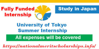 University of Tokyo Summer Internship 2023-24 in Japan [Fully Funded]